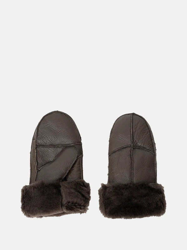 Henny leðurlúffur, dökkbrúnar