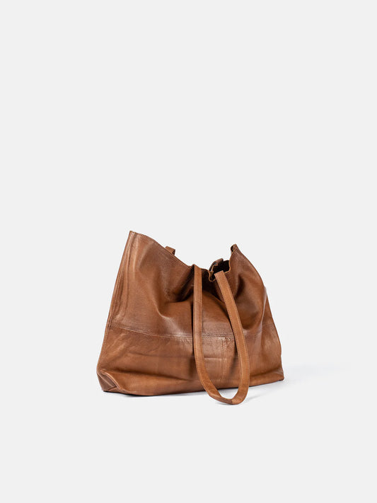 Marlo leðurshopper, walnut