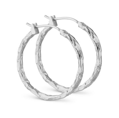 Foil hoop eyrnalokkar, silfur