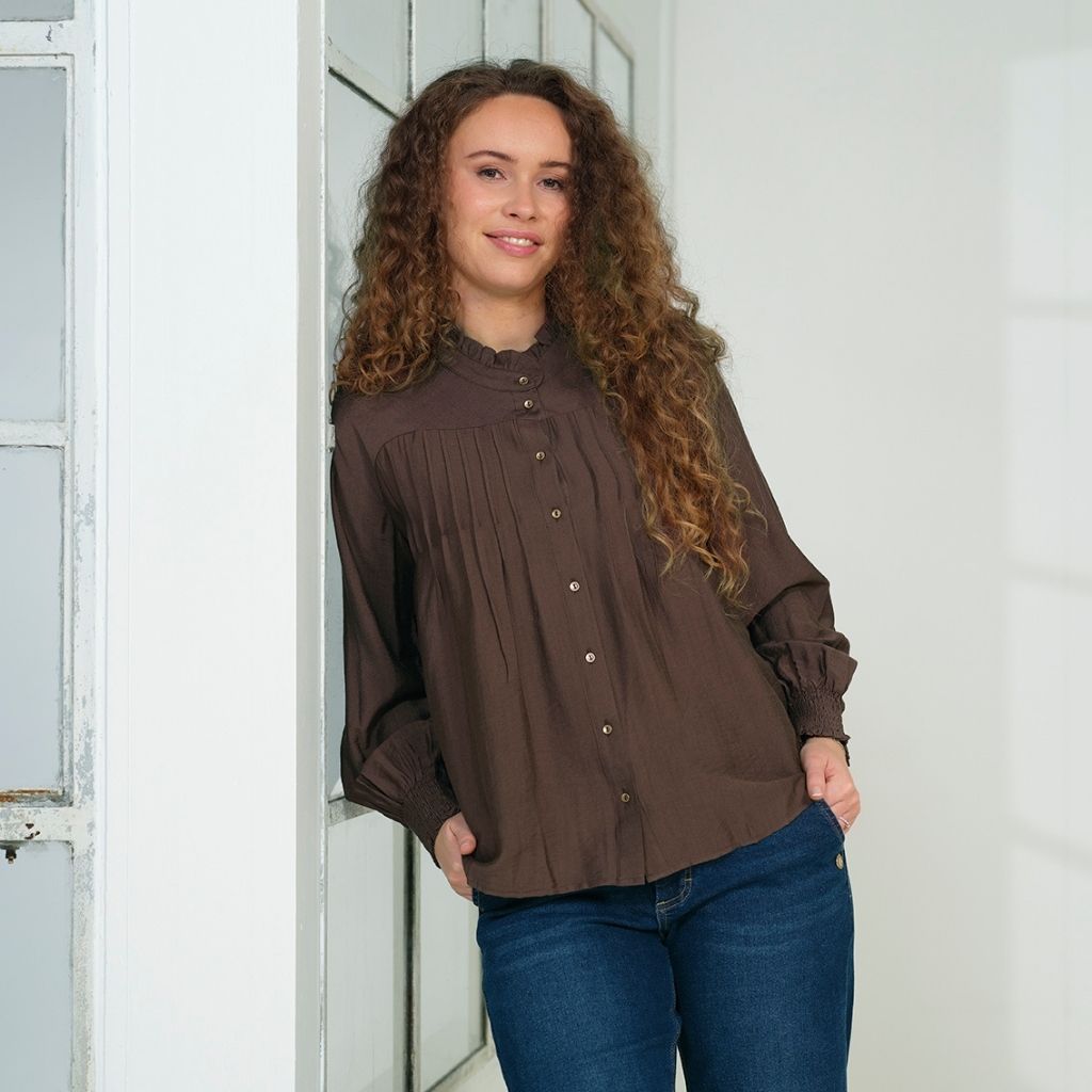 Lucy blússa, brún