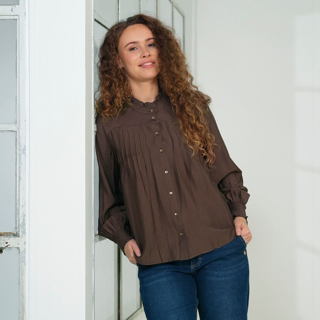 Lucy blússa, brún