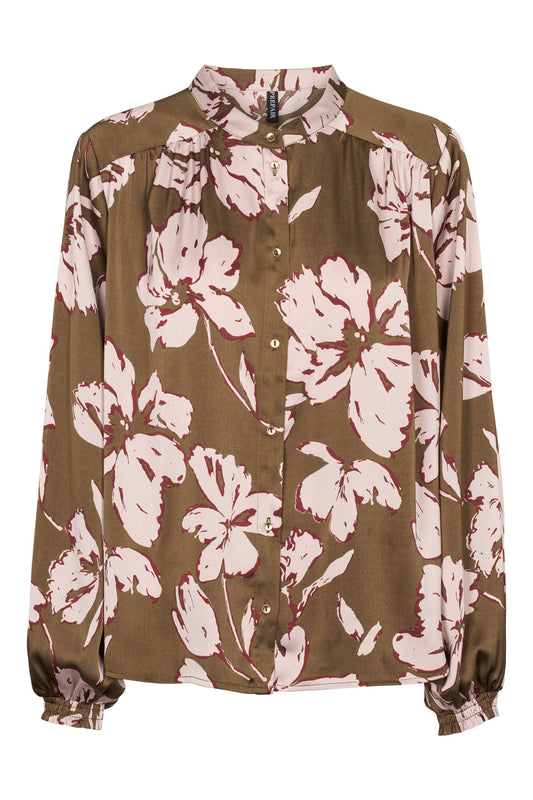 Estelle blússa, olive/rose