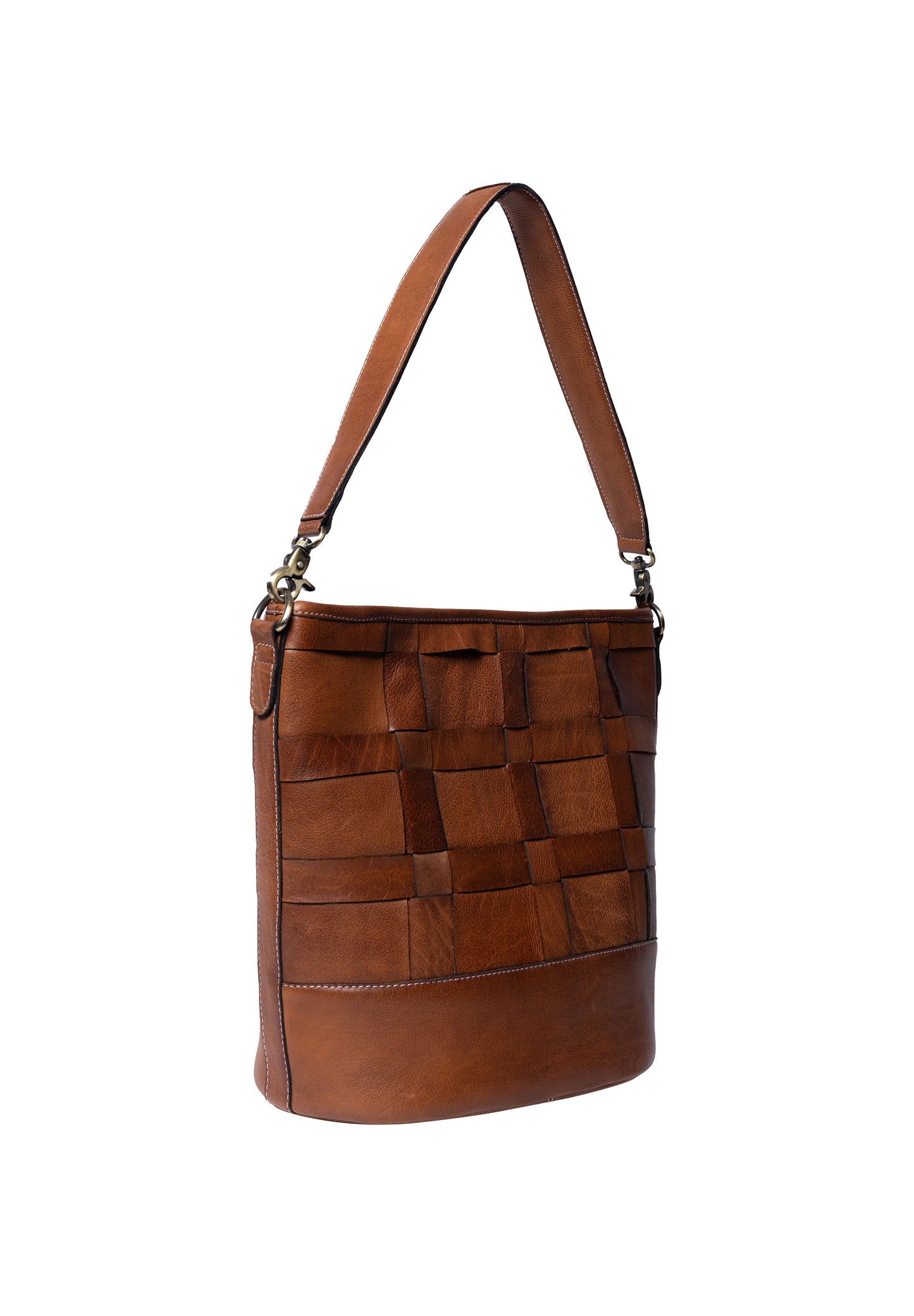 Noor leðutaska stór, walnut