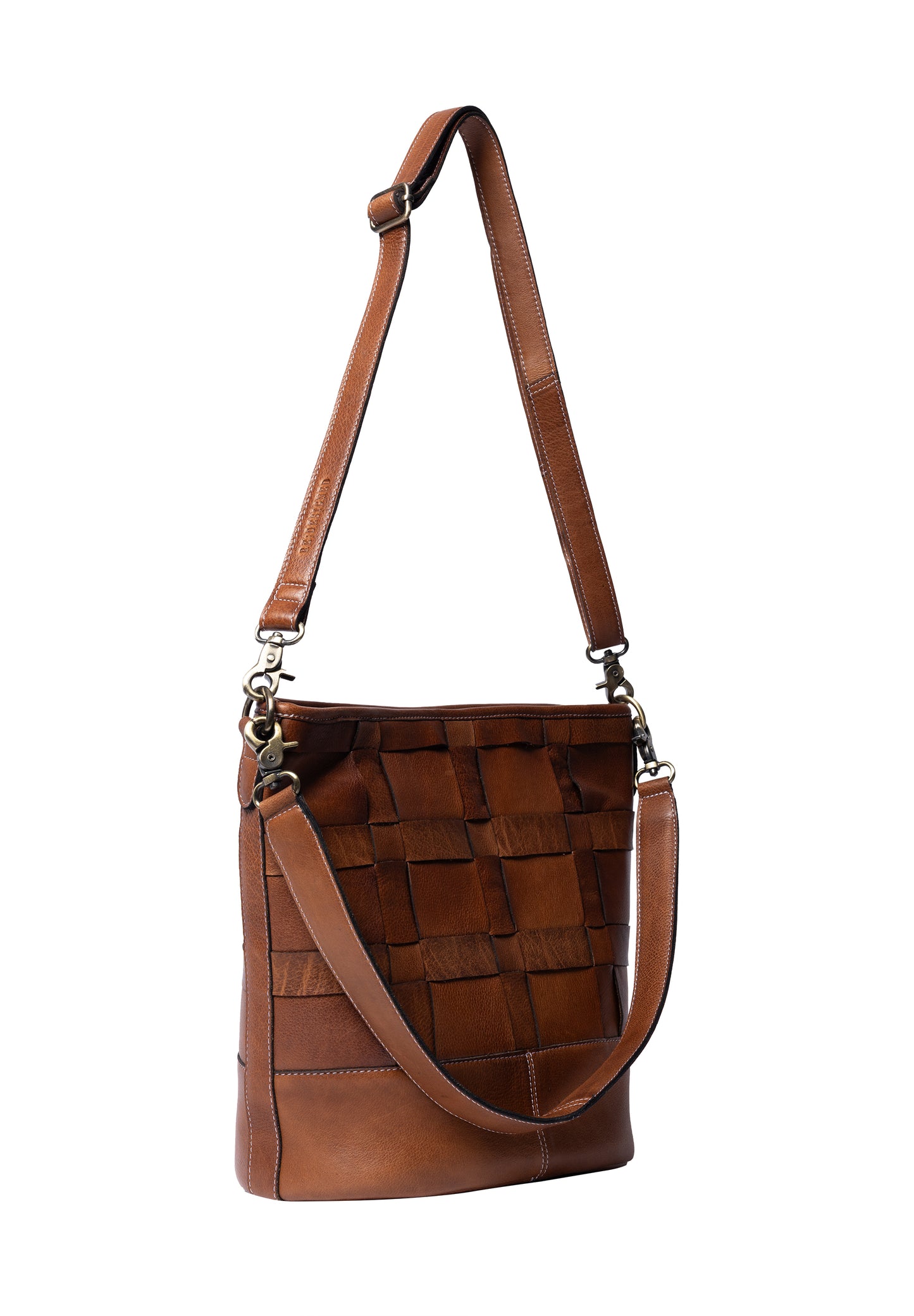 Noor leðutaska stór, walnut
