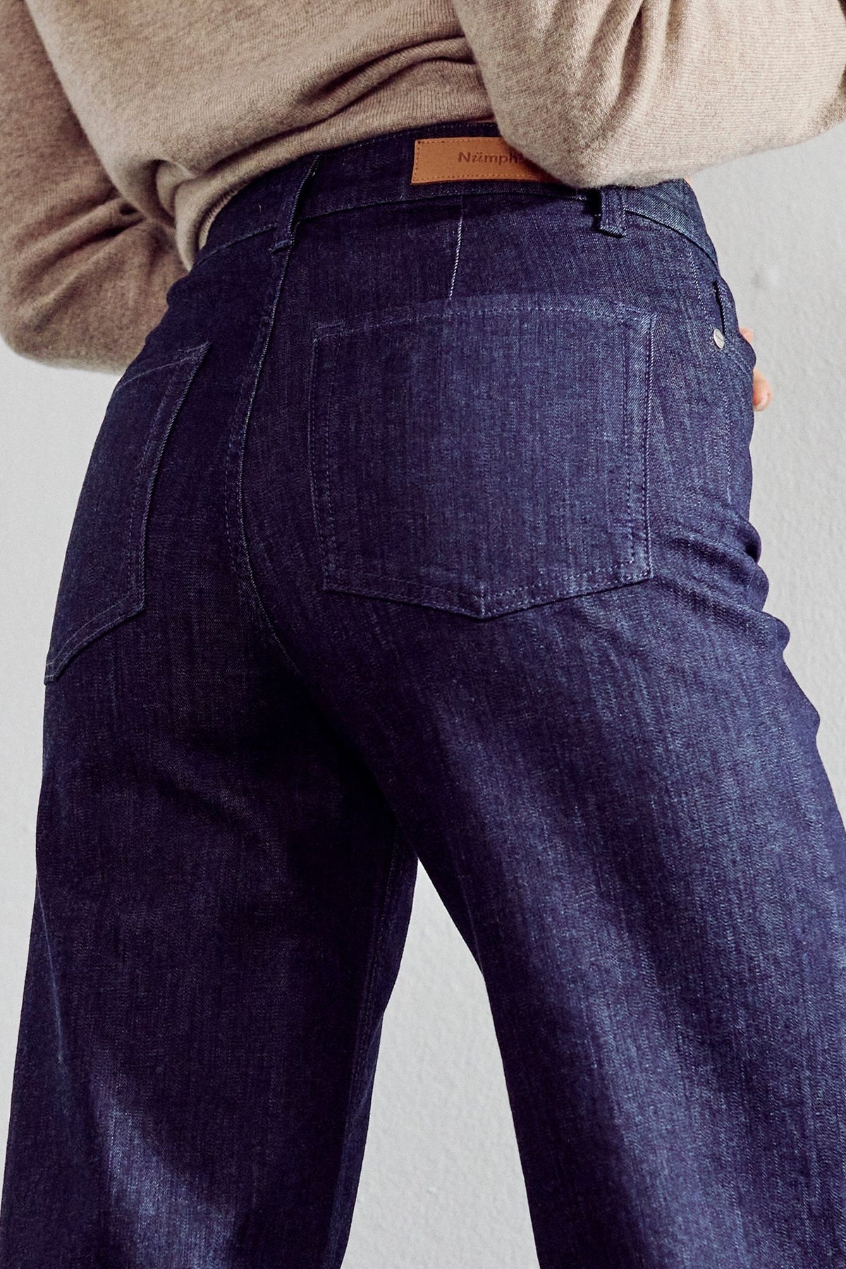 NuParis cropped gallabuxur, dökkbláar -3140