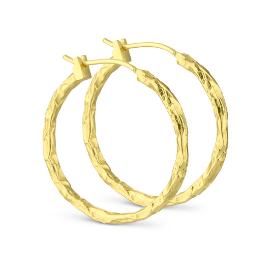 Foil hoop eyrnalokkar, gylltir
