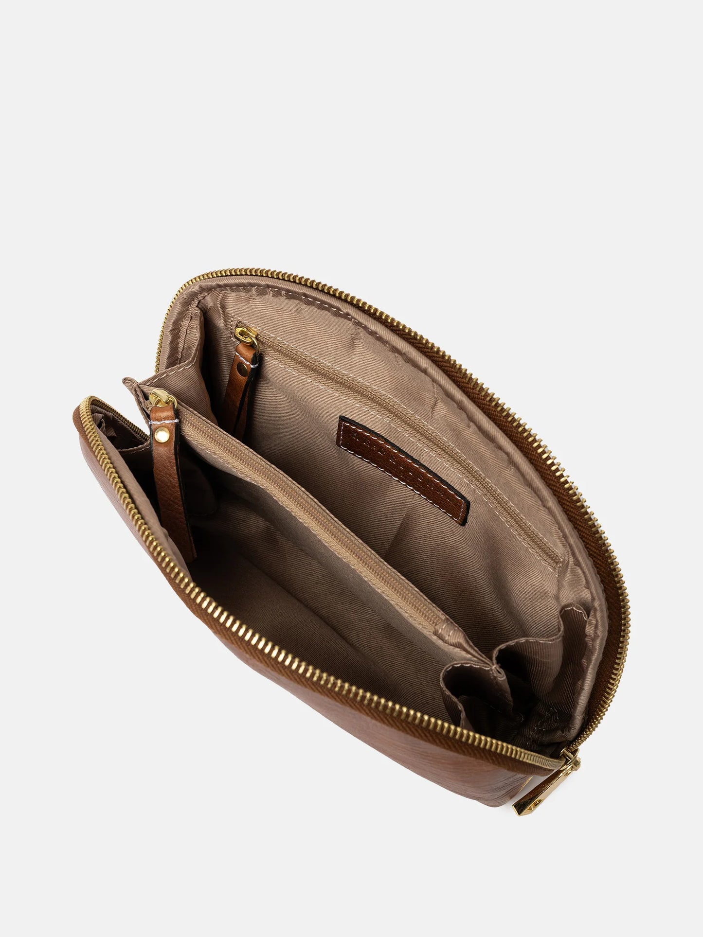 Hoshi leður snyrtitaska, walnut