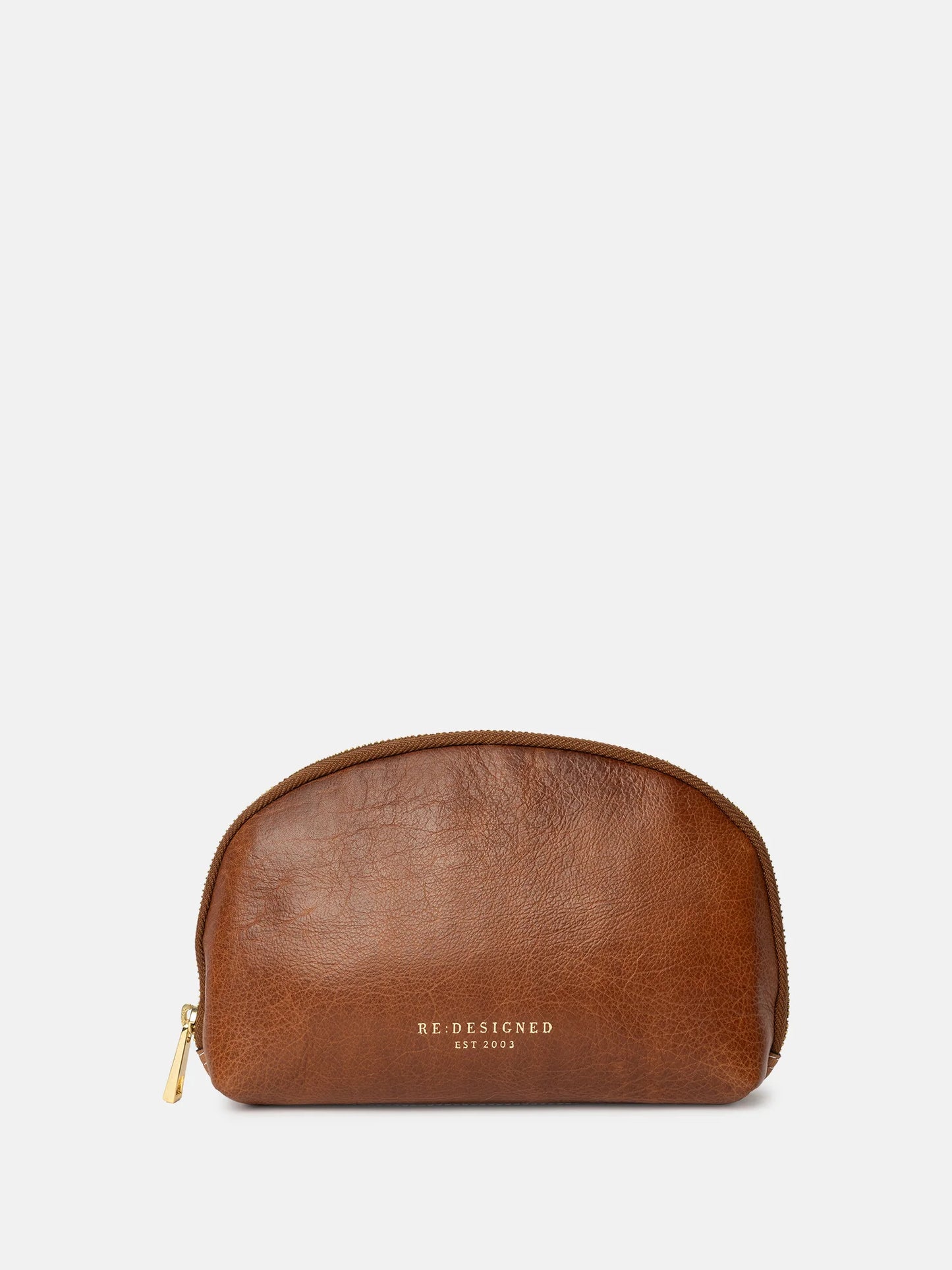 Hoshi leður snyrtitaska, walnut