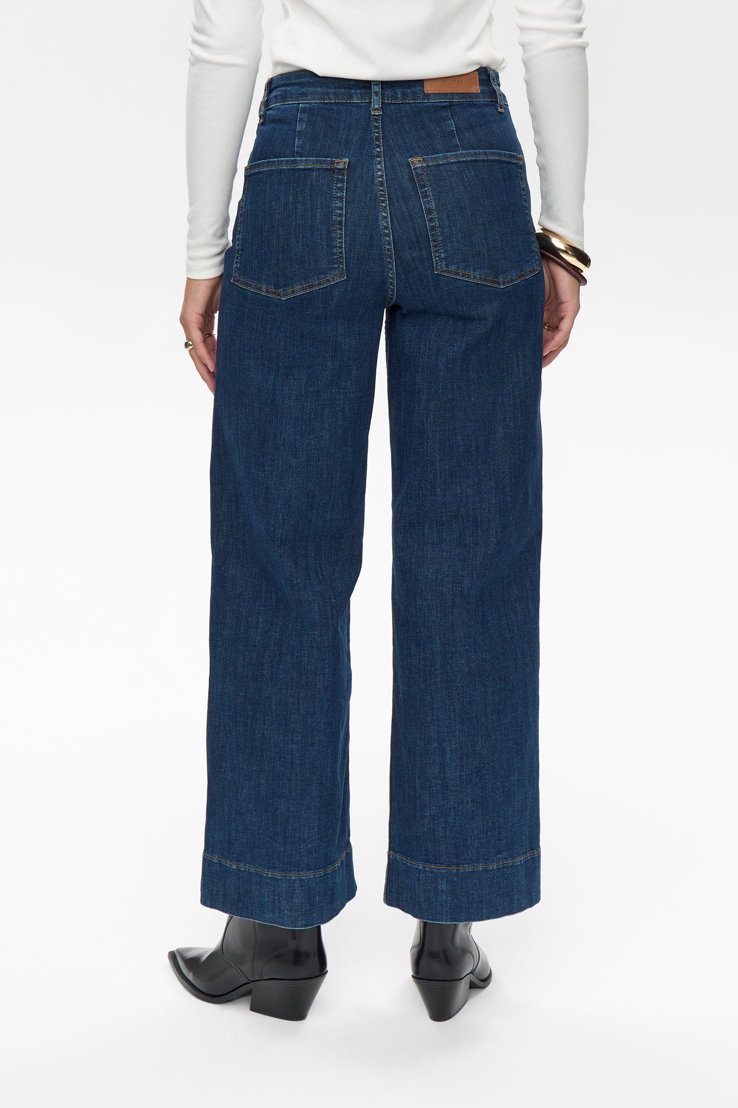 NuParis cropped gallabuxur, bláar -3012
