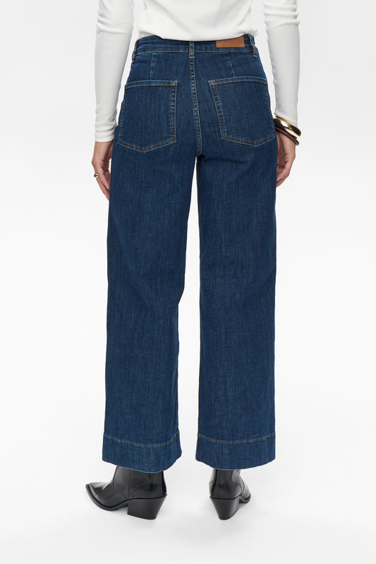 NuParis cropped gallabuxur, bláar -3012