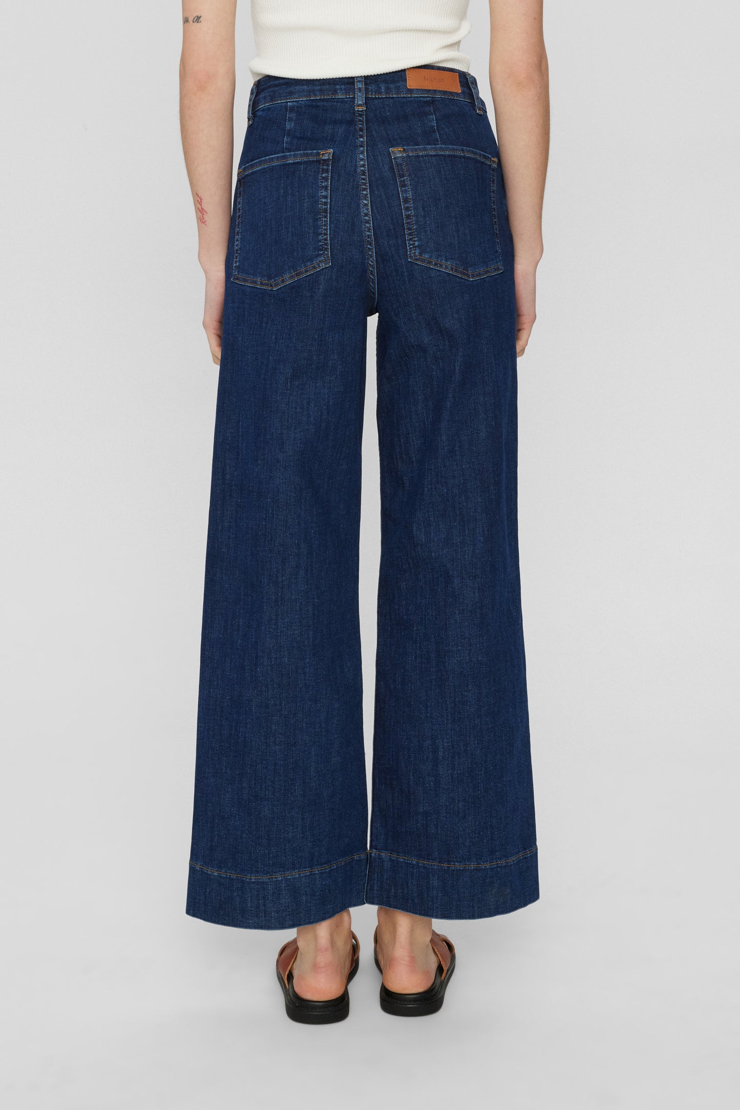 NuParis cropped gallabuxur, bláar -3012