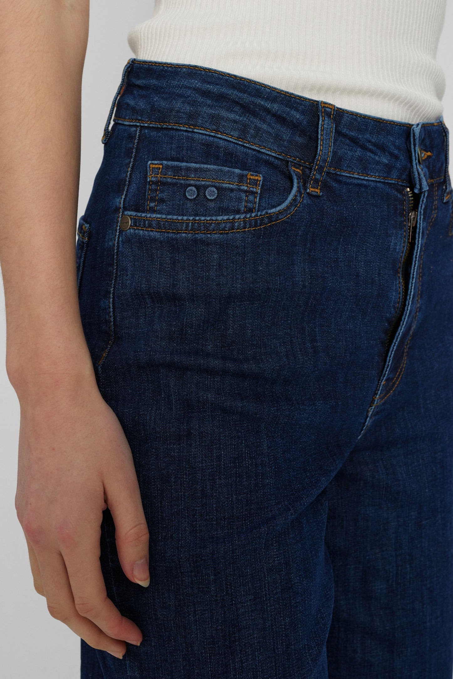 NuParis cropped gallabuxur, bláar -3012