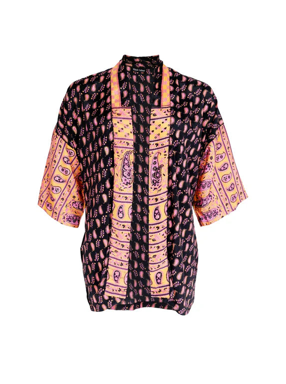 Luna stuttur kimono, svartur
